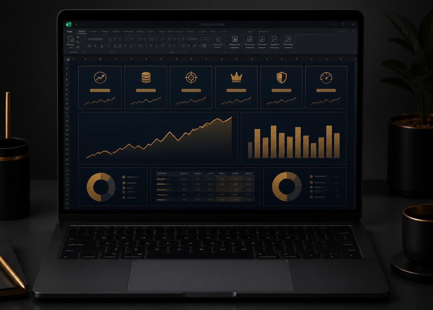 The Etera Inv performance dashboard shown on a laptop